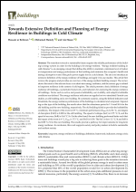Towards Extensive Definition and Planning of Energy Resilience in Buildings in Cold Climate