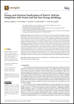 Energy and Emission Implications of Electric Vehicles Integration with Nearly and Net Zero Energy Buildings